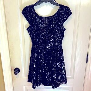 B Darlin black square sequin dress swing style size 9/10
